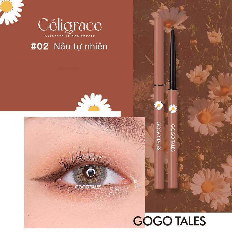 Chì Kẻ Mắt Gogo Tales Hoa Cúc Sắc Mảnh Lâu Trôi Waterproof Crayon Eyeliner 0.1g