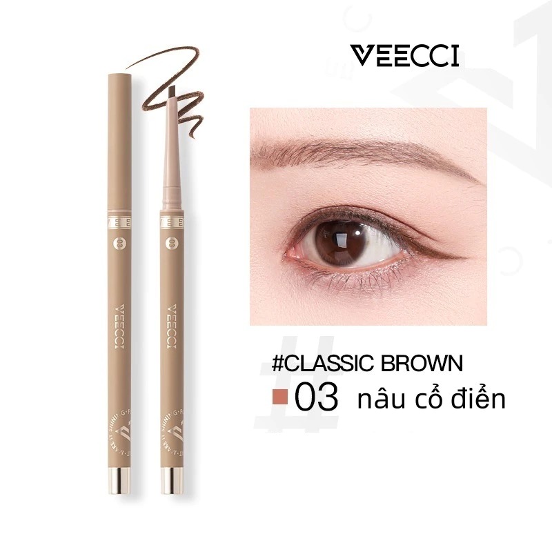 Bút Gel Kẻ Mắt VEECCI Không Thấm Nước Lâu Trôi 0.05g