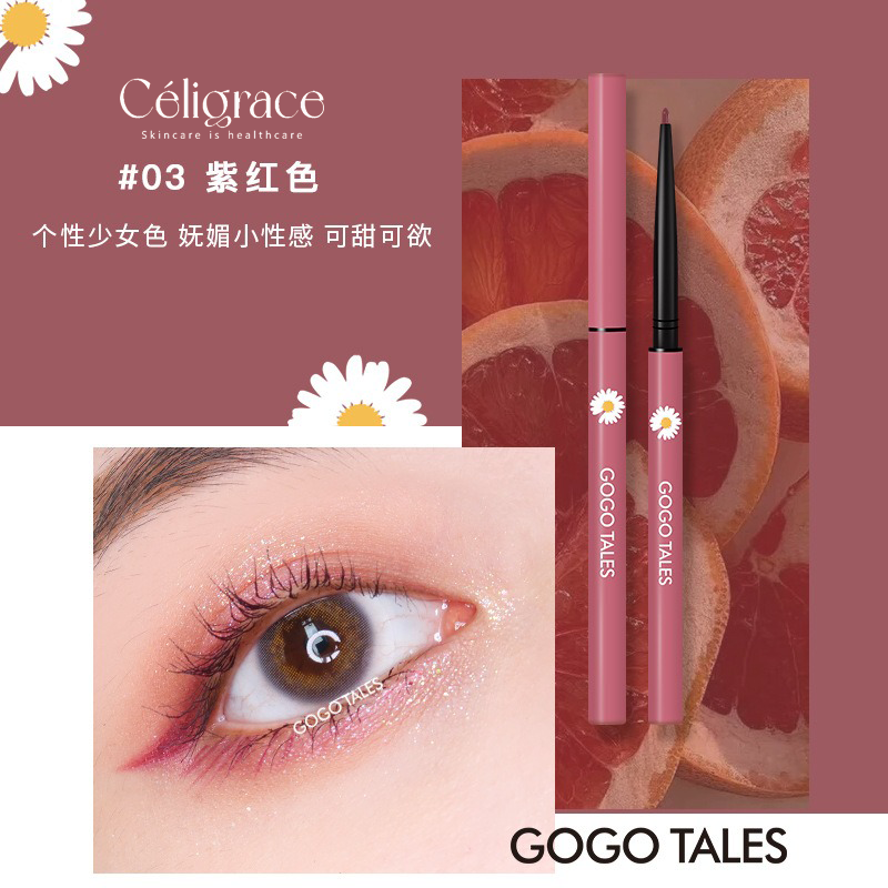 Chì Kẻ Mắt Gogo Tales Hoa Cúc Sắc Mảnh Lâu Trôi Waterproof Crayon Eyeliner 0.1g