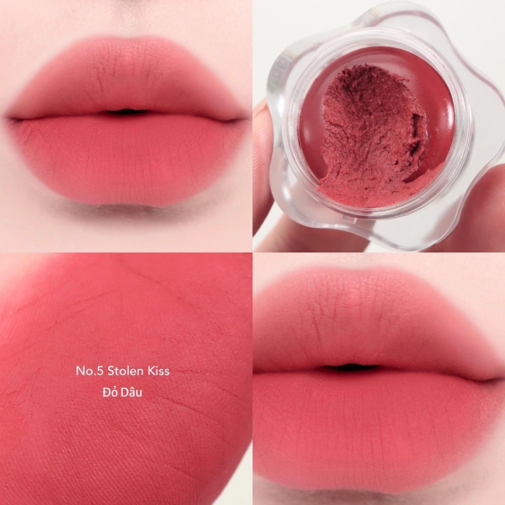 Son Kem Bùn Dearmay Kiêm Má Hồng Mờ Lì Thuần Chay Pure Falling Mood Lip Pot 6.5g