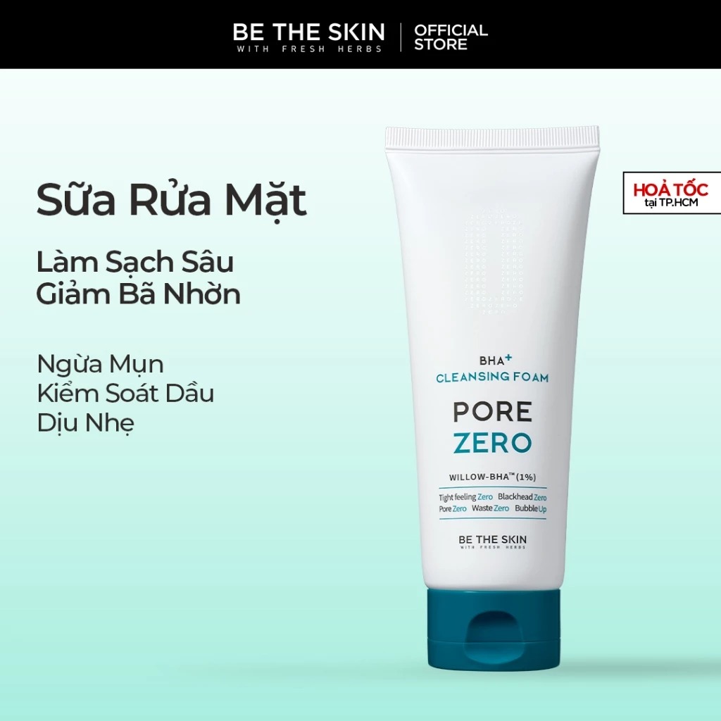 Sữa Rửa Mặt Làm Sạch Sâu Giảm Bã Nhờn BETHESKIN Pore Zero + Cleansing Foam 150g