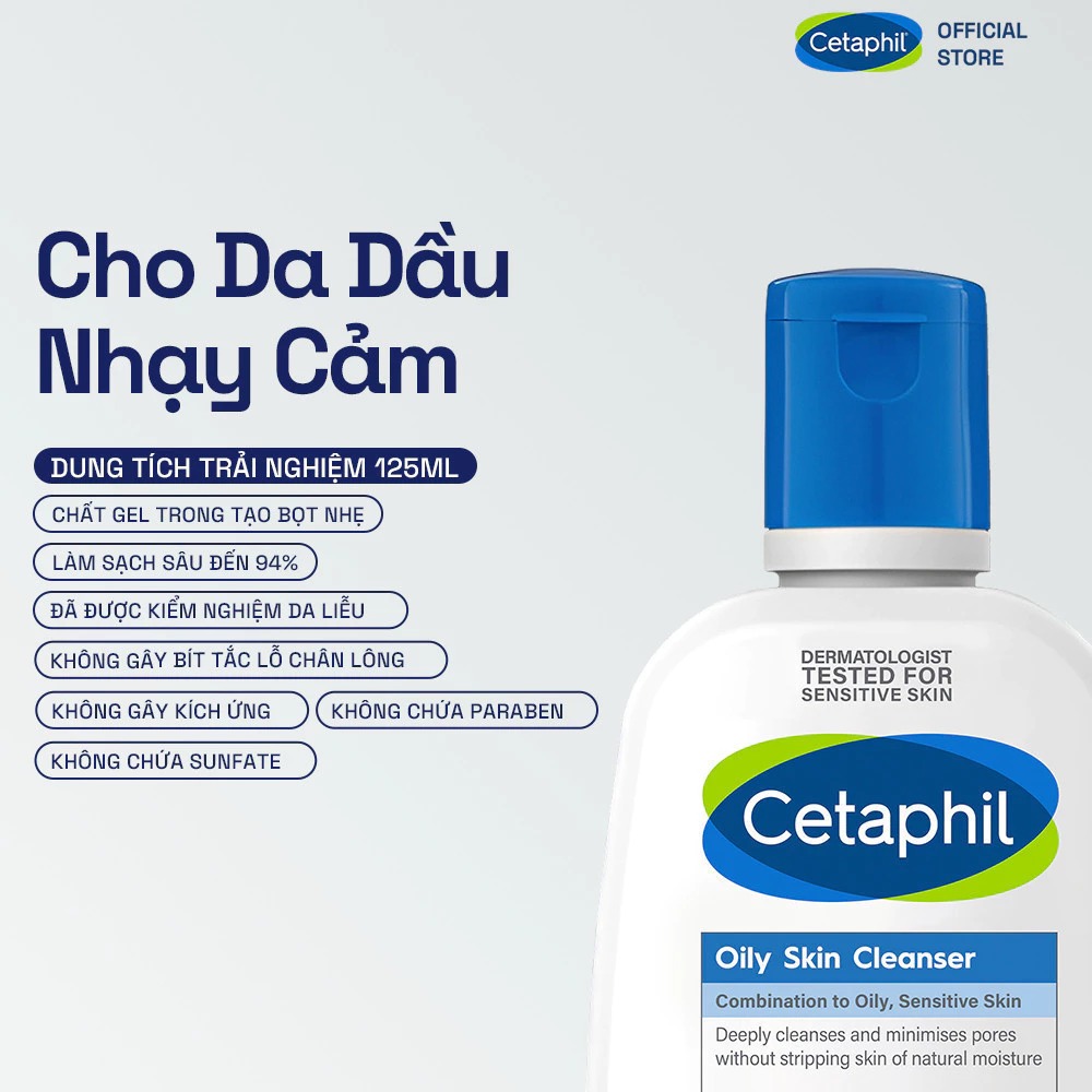 Sữa Rửa Mặt Cetaphil Dịu Lành Cho Da Dầu Nhạy Cảm Oily Skin Cleanser