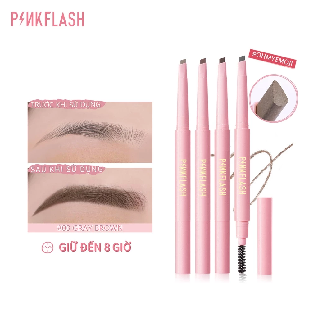 Chì Kẻ Lông Mày Chống Nước Giữ Màu Tích Hợp Đầu Cọ Chải Tiện Dụng PINKFLASH 0.2g