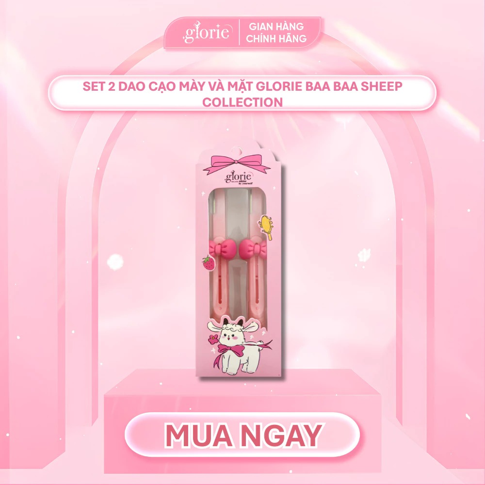 Set 2 Dao Cạo Mày Và Mặt Glorie Baa Baa Sheep Collection Retractable Smooth-Edge Eyebrow Razors