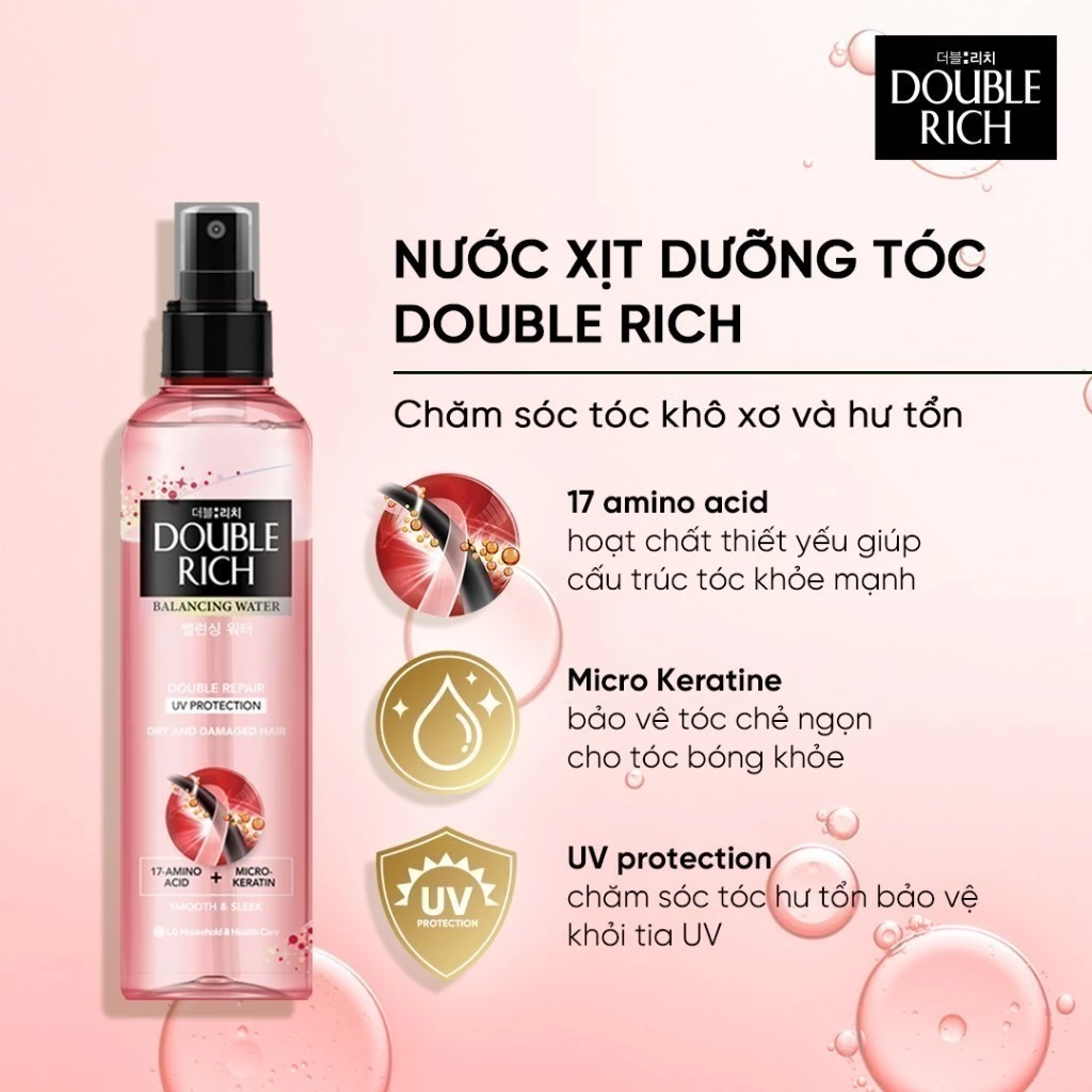 Nước Xịt Dưỡng Tóc Double Rich Balancing Water Double Repair