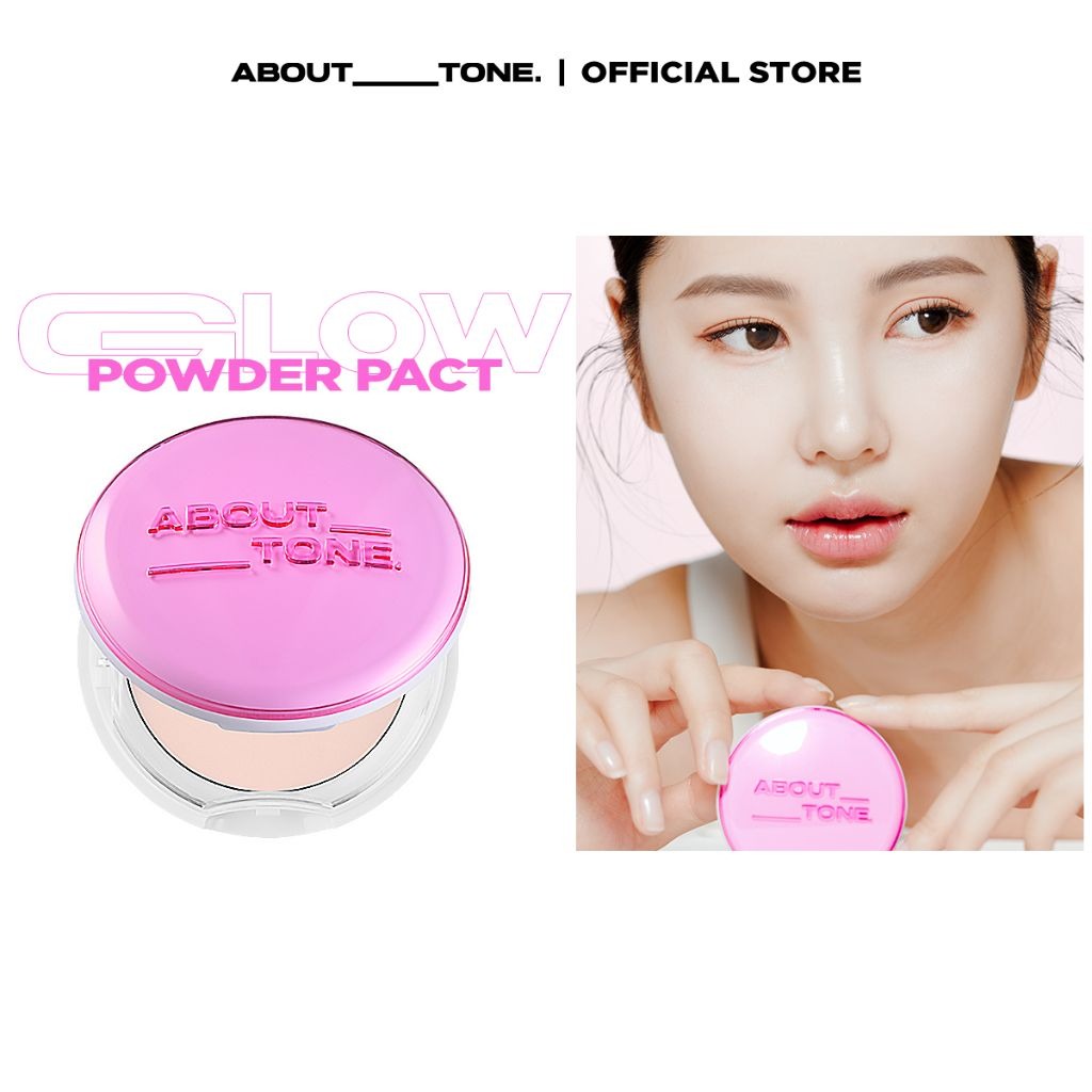 Phấn Phủ Nén Có Nhũ, Kiềm Dầu About Tone Raise Your Beauty Tone Glow 8g (Hồng)