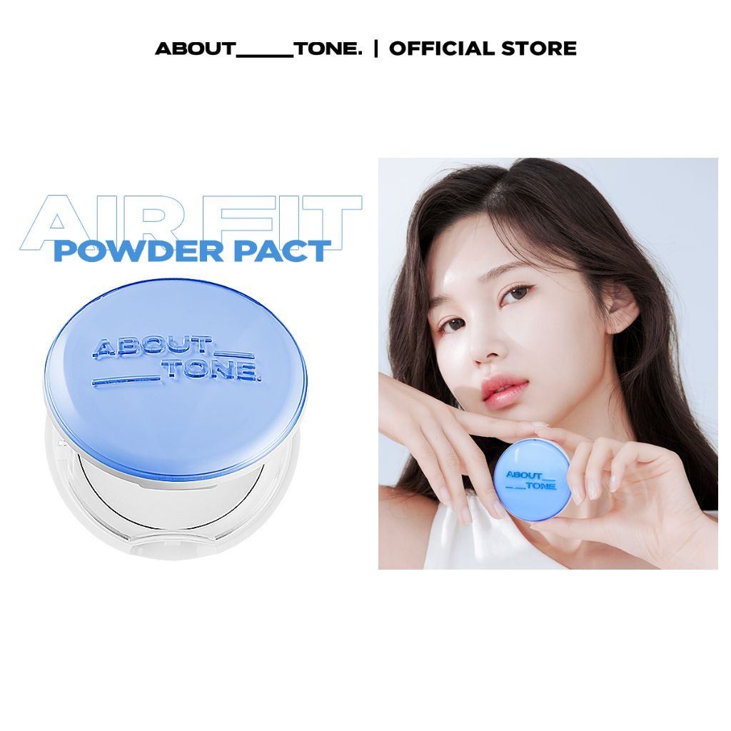 Phấn Phủ Nén Kiềm Dầu, Màu Trong Suốt About Tone Air Fit Powder Pact 8g (Xanh)