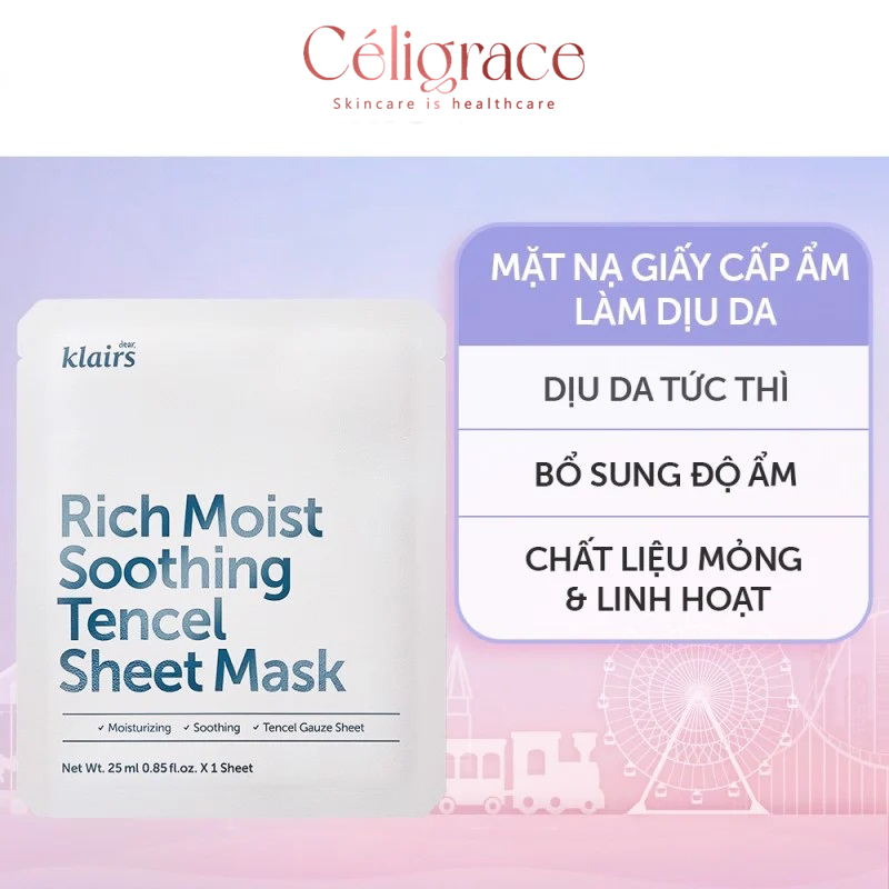 Mặt Nạ Klairs Dưỡng Ẩm, Làm Dịu Da Rich Moist Soothing Sheet Mask 25ml