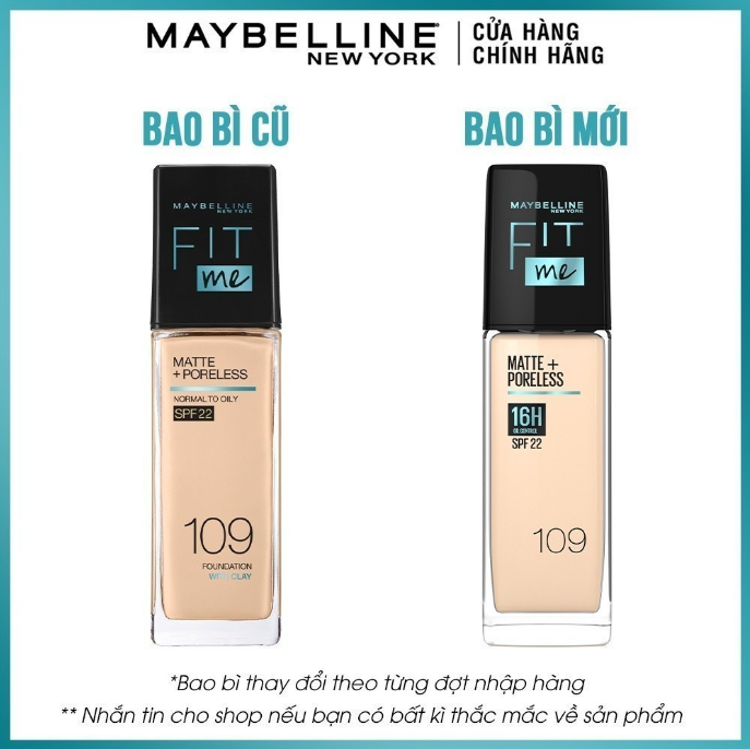 Kem Nền MAYBELLINE Kiềm Dầu, Cho Lớp Nền Mịn Lì Tự Nhiên Fit Me Matte Poreless Foundation 30ml