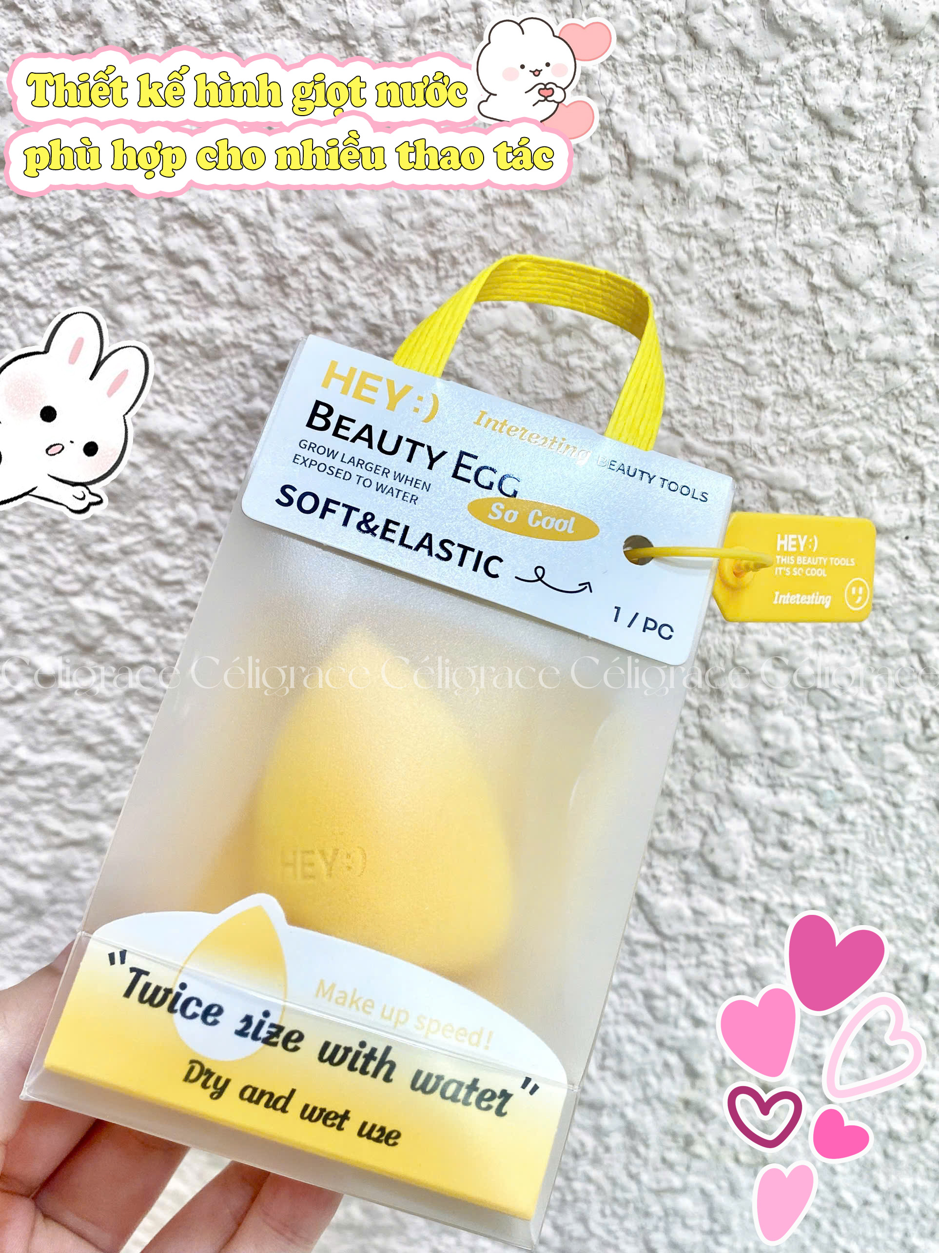[HEY-KMHDP] H-9000 - Bông Mút Trang Điểm Nền HEY Beauty Egg Hình Giọt Nước 24g