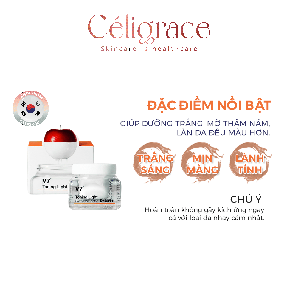 Kem Dưỡng Dr Jart+ Làm Sáng Da, Mờ Thâm Nám V7 Toning Light