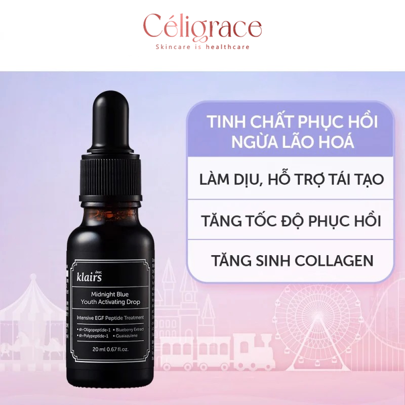 Tinh Chất Dear Klairs Phục Hồi Da Và Dưỡng Ẩm Midnight Blue Youth Activating Drop 20ml