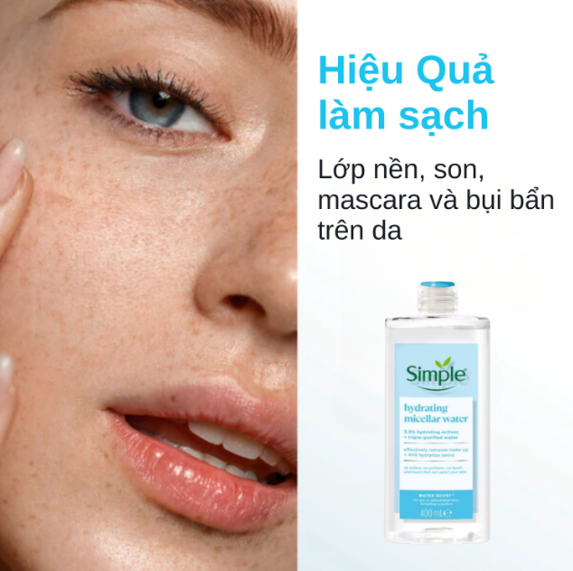 Nước Tẩy Trang Sạch Sâu, Cấp Ẩm Đa Tầng Simple Micellar Water Boost 400ml