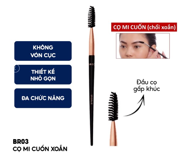 BR02 - Cọ Lược Và Bàn Chải Mày VACOSI Eyebrow Brush