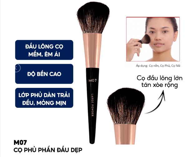 M07 - Cọ Phủ Phấn Đầu Dẹp VACOSI Large Powder Brush