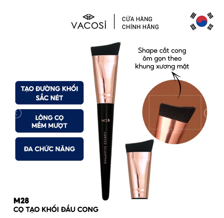 M28 - Cọ Tạo Khối Đầu Cong VACOSI Curved Sculpting Brush