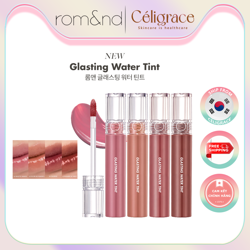 [MÀU 1 - MÀU 17] Son Tint Nước ROMAND Siêu Lì, Lâu Trôi GLASTING WATER TINT 4g