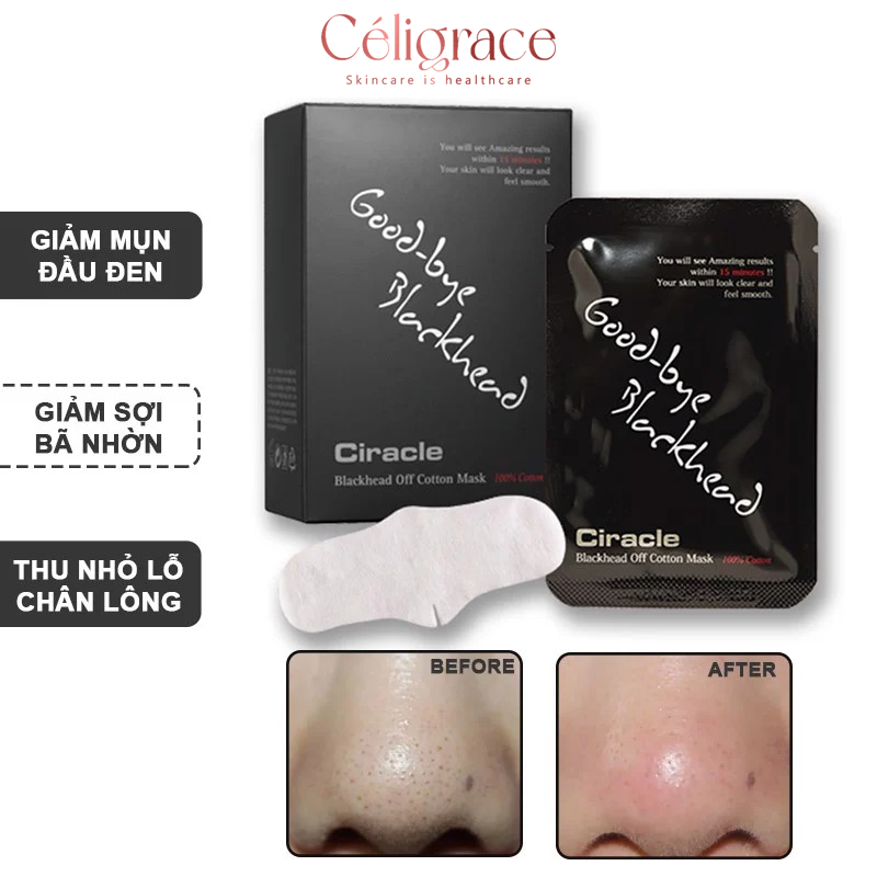 Miếng Dán Hút Mụn Đầu Đen, Sợi Bã Nhờn Ciracle Blackhead Cotton Mask 5ml
