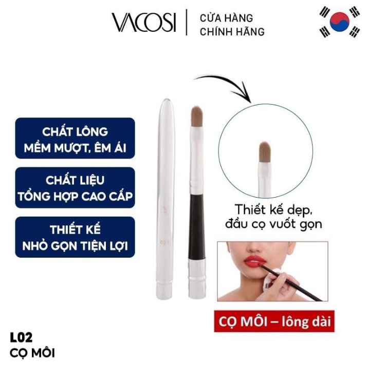 L02 - Cọ Môi VACOSI Lông Dài Lip Pro Brush