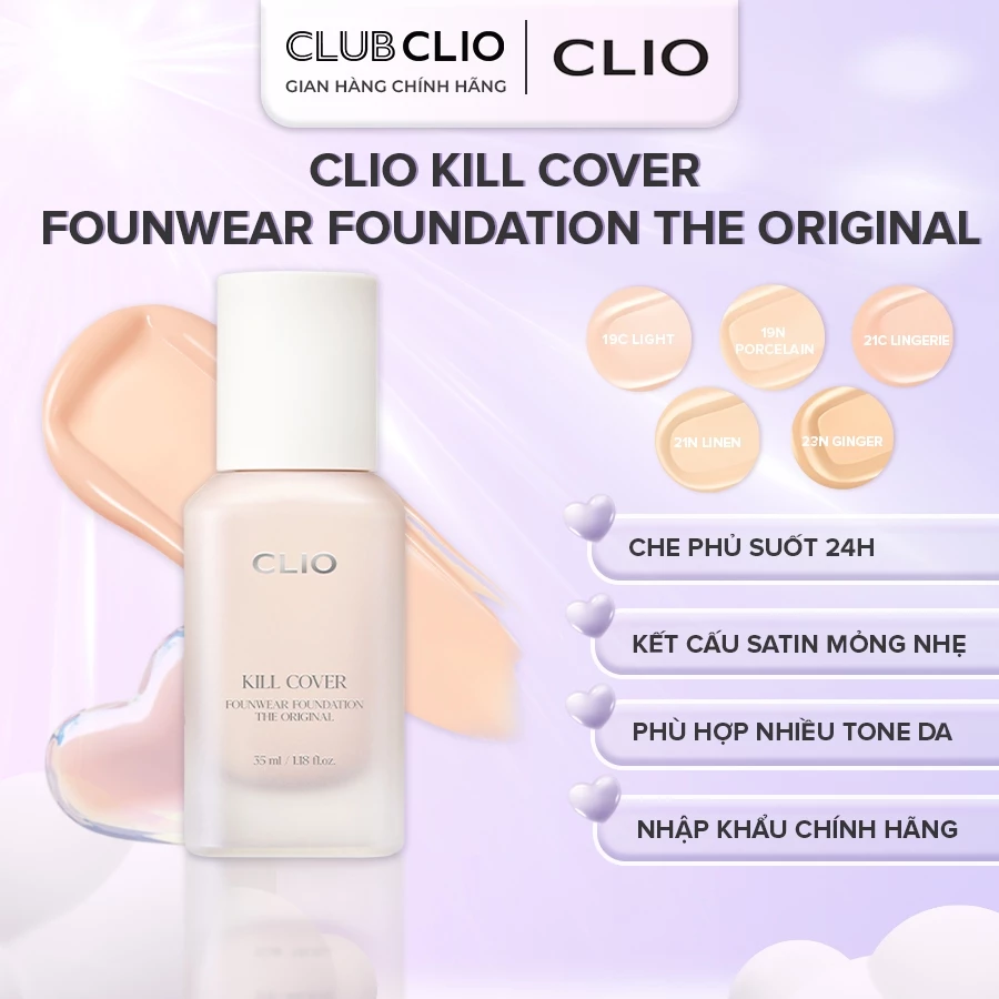 Kem Nền Clio Kill Cover Founwear Foundation The Original 35ml