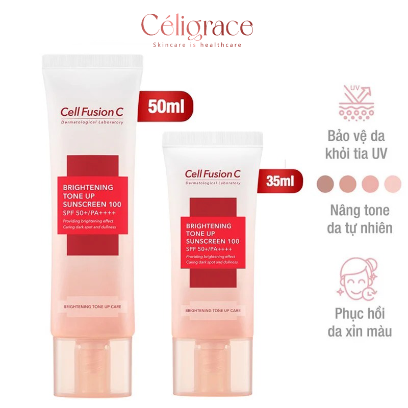 Kem Chống Nắng Cell Fusion C Nâng Tông Da Brightening Tone Up Sunscreen 100 SPF50+/ PA ++++