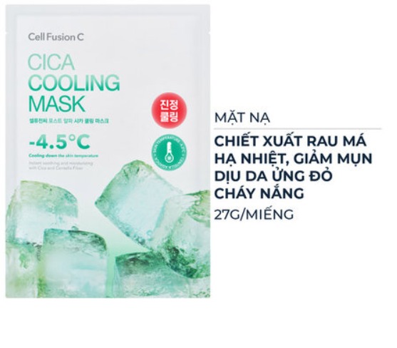 Mặt Nạ Cell Fusion C Rau Má Hạ Nhiệt, Giảm Mụn & Dịu Da Cica Cooling Mask 27g