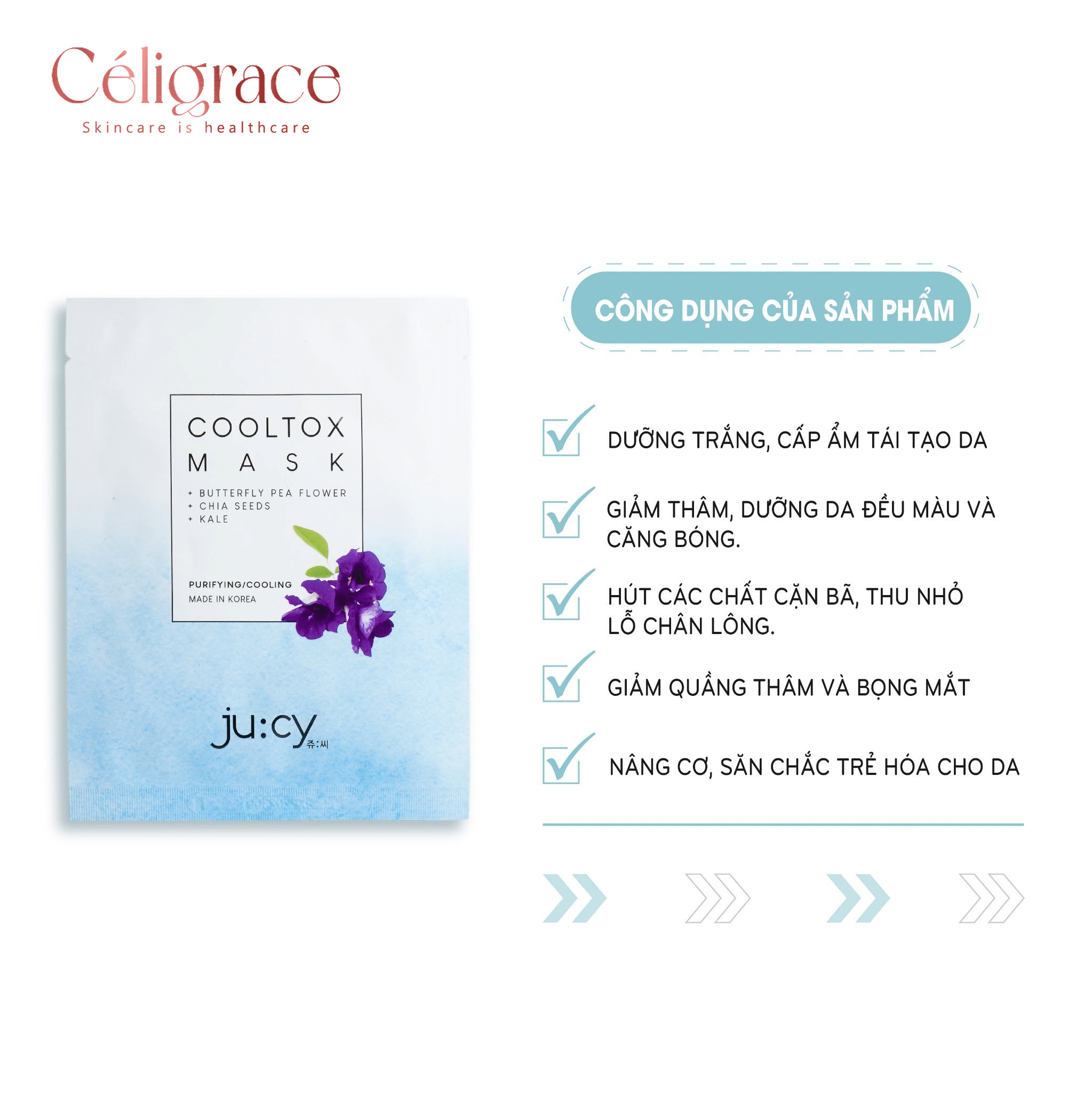 Mặt Nạ Ju:cy Cấp Ẩm Thải Độc Cooltox 25g (Xanh)