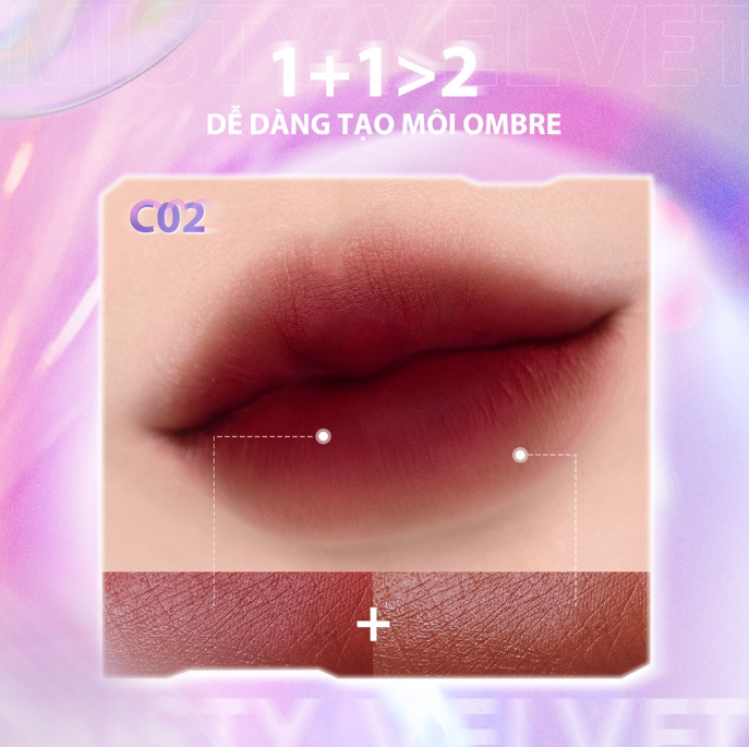 Son Kem Lì FOCALLURE Hai Đầu Son Siêu Nhẹ Mượt Không Bết Dính Multicolor 2-in-1 Lipstick & Lip Gloss FA327 2.3g*2