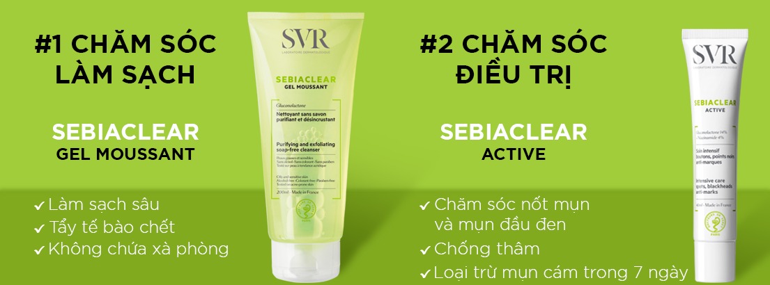 Gel Rửa Mặt SVR Không Chứa Xà Phòng Cho Da Dầu Mụn, Nhạy Cảm Sebiaclear Gel Moussant (Xanh Lá)