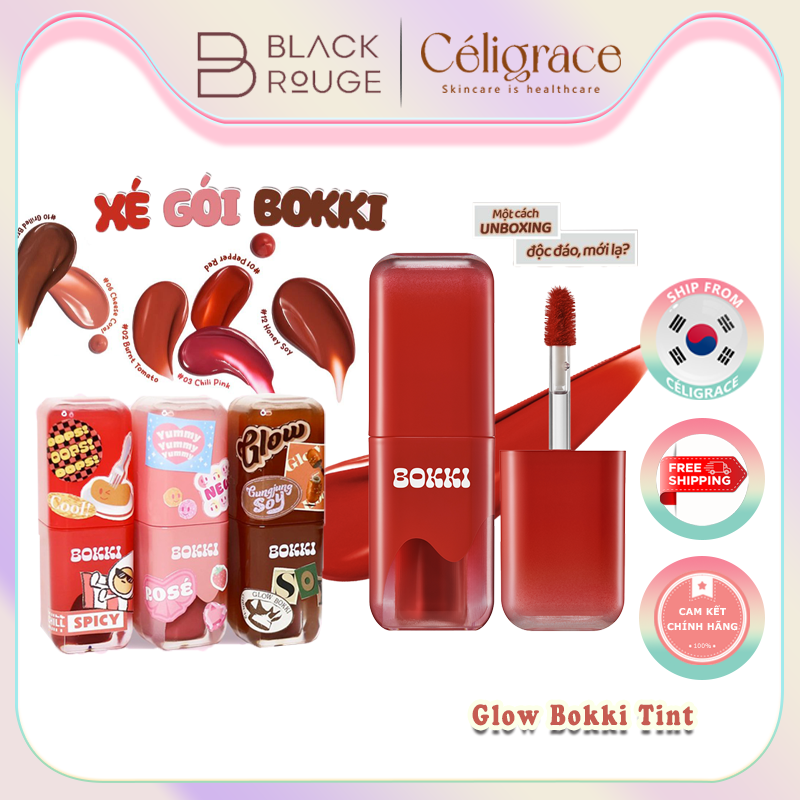 [MÀU GB01 - GB12] Son Tint Bóng BLACK ROUGE Glow Bokki Tint