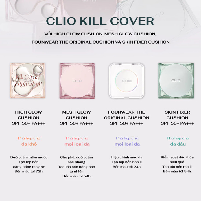 [Mới Nhất] Phấn Nước Clio Kill Cover Founwear Cushion The Original SPF 50 PA+++