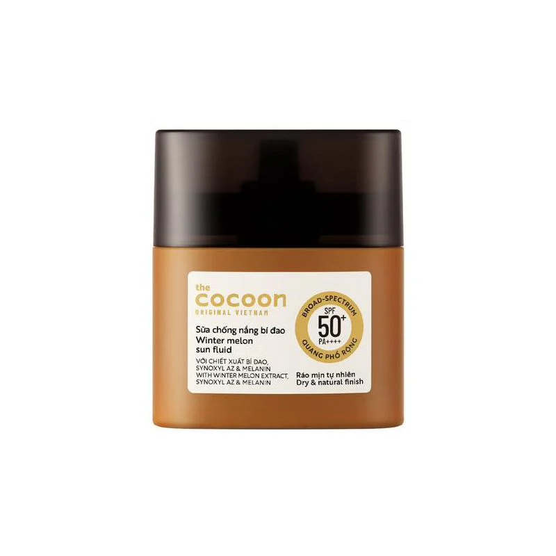 Sữa Chống Nắng Thuần Chay Bí Đao Quang Phổ Rộng Cocoon Winter Melon Sun Fluid Broad-Spectrum SPF 50+ PA++++, UVA – PF 62.6