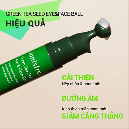 [SPECSAL24] Thanh Lăn Innisfree Dưỡng Mắt & Da Mặt Green Tea Seed Eye & Face Ball 10 ml