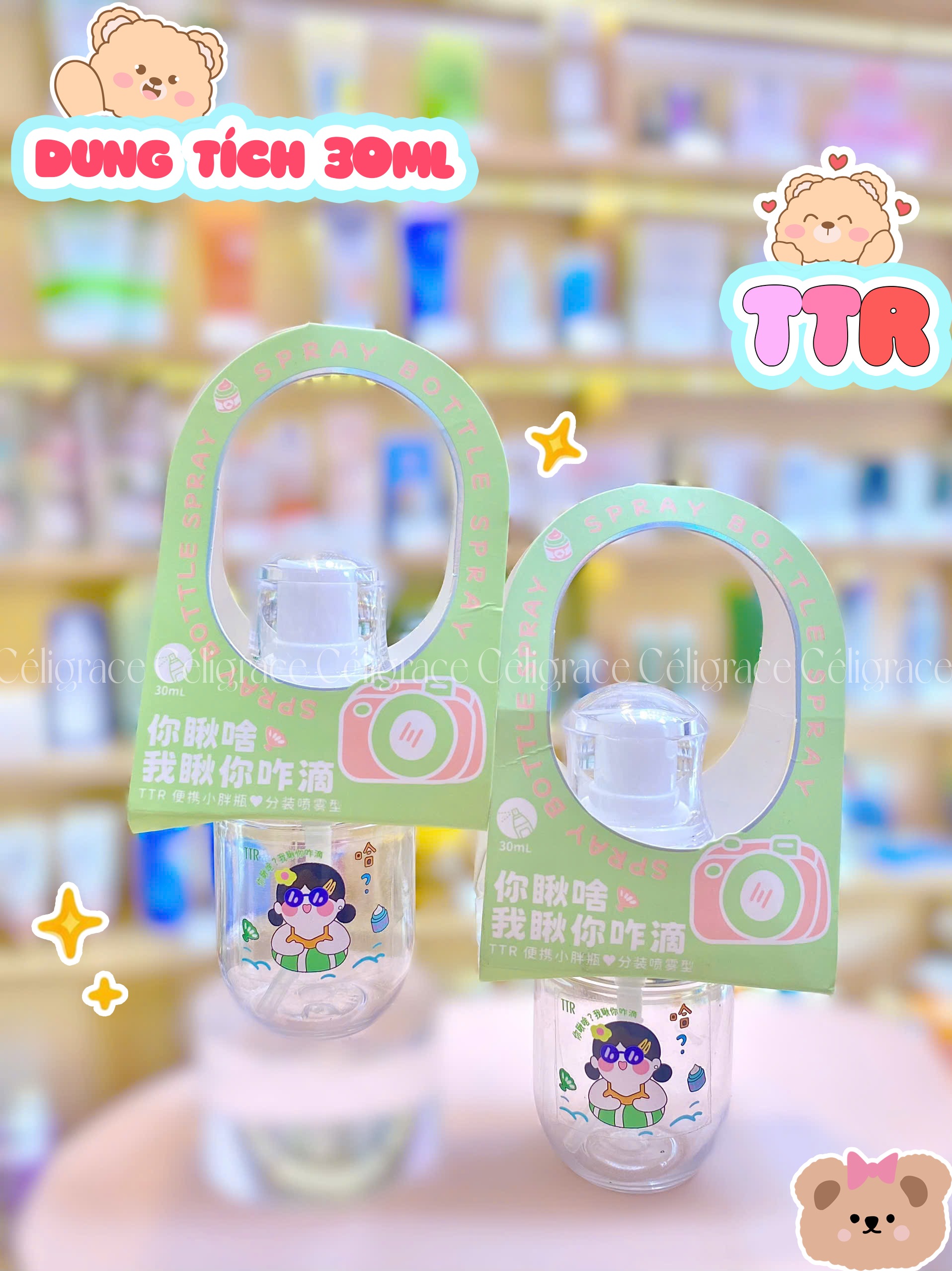 [1 CHAI] Chai Nhựa Chiết Mỹ Phẩm Tiện Lợi TTR Dạng Tròn - Đầu Xịt Phun Sương