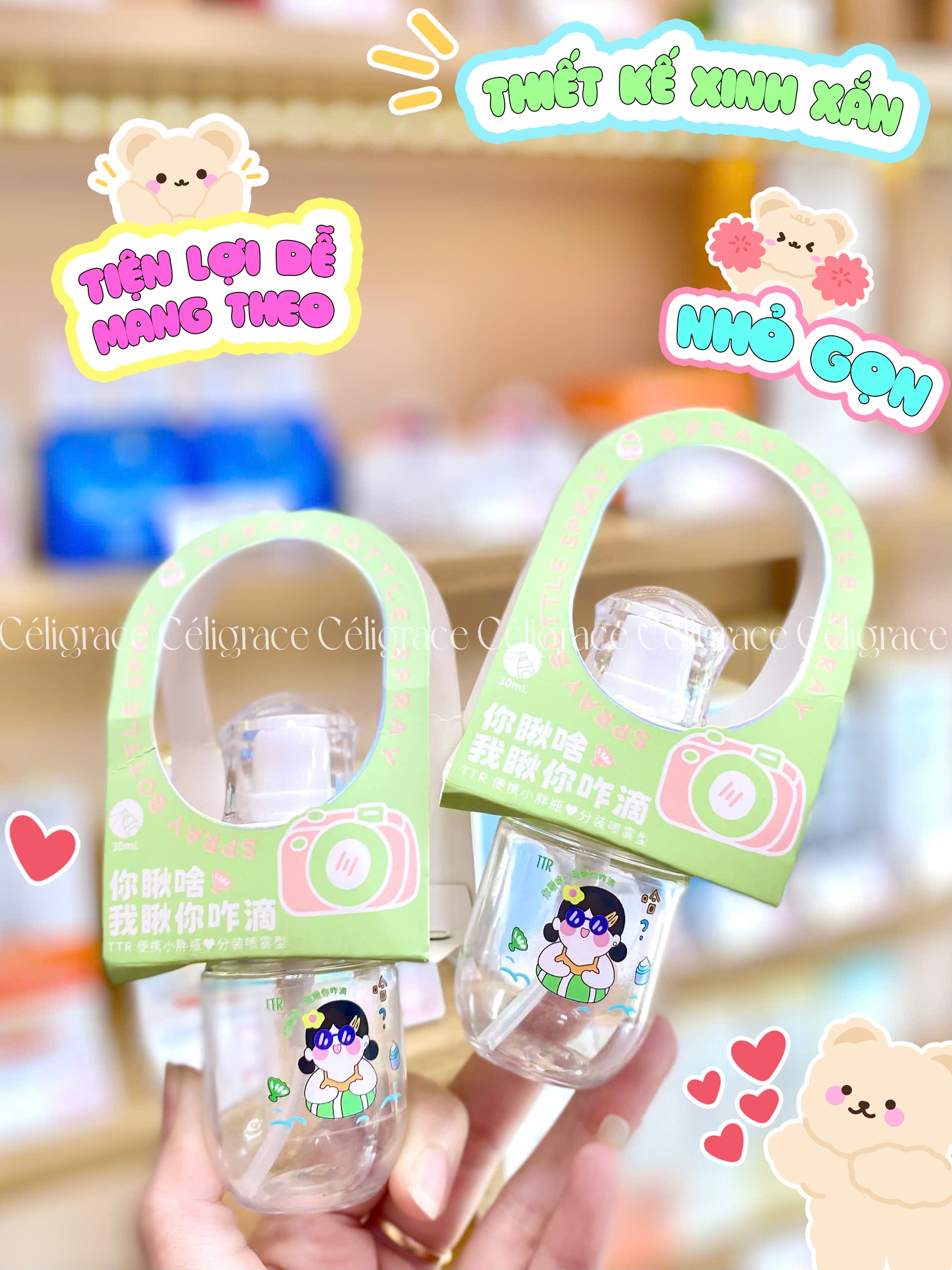[1 CHAI] Chai Nhựa Chiết Mỹ Phẩm Tiện Lợi TTR Dạng Tròn - Đầu Xịt Phun Sương