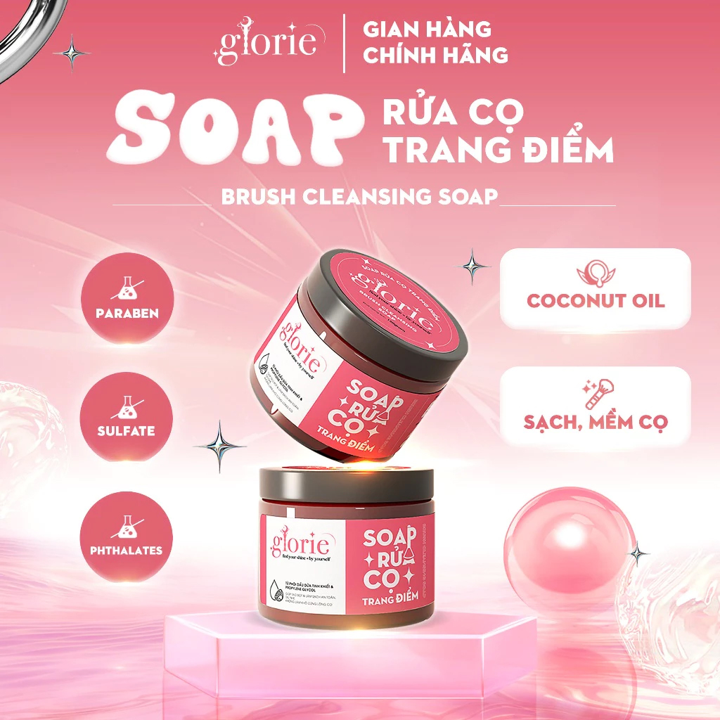 Soap Rửa Cọ Trang Điểm Glorie Brush Cleansing Soap 130g