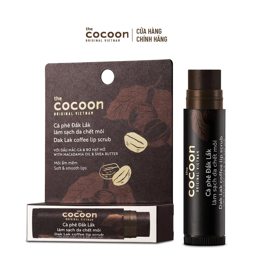 Tẩy Da Chết Môi Cocoon Chiết Xuất Cà Phê Đắk Lắk The Coffee Lip Scrub 5g