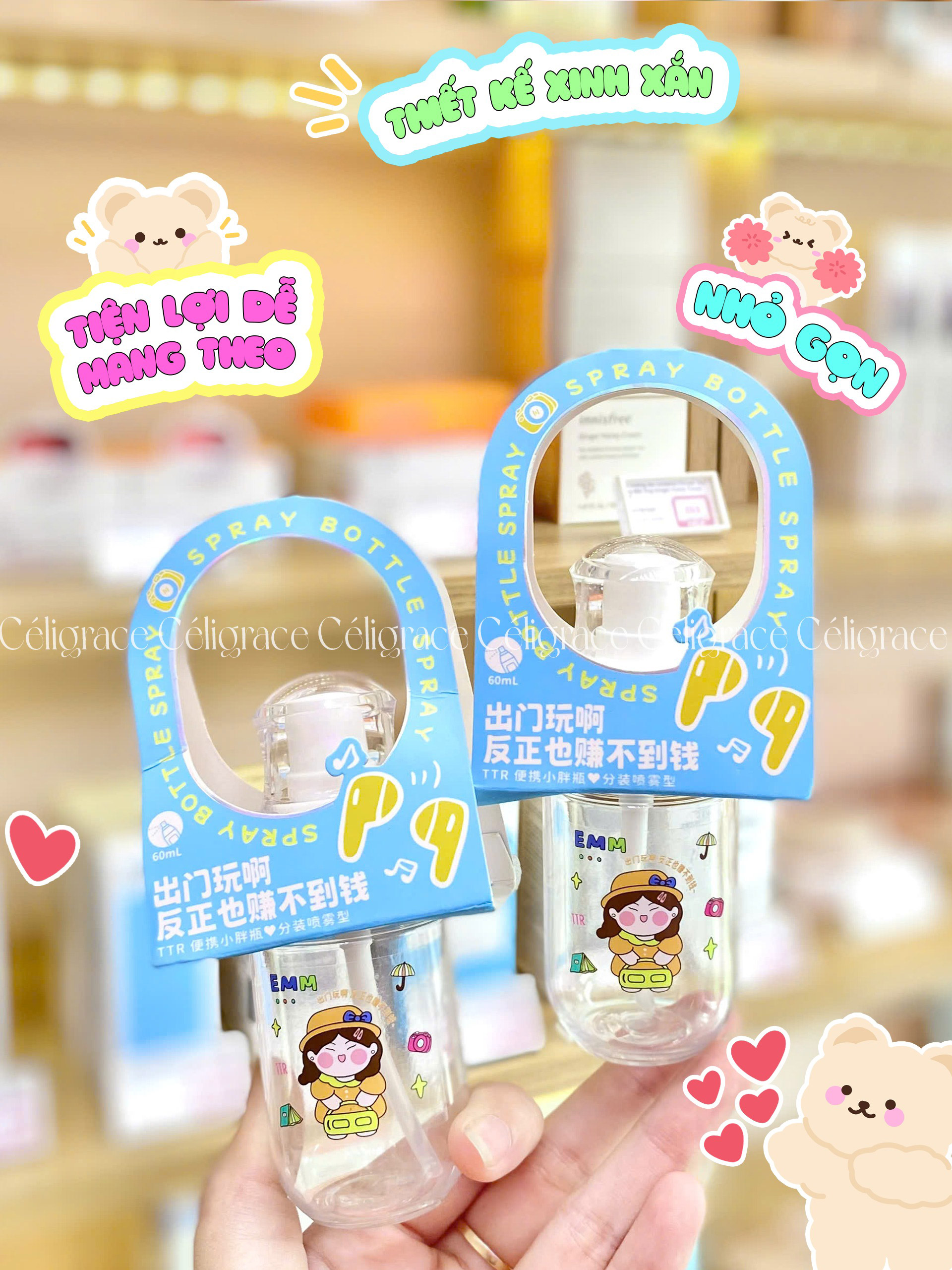 [1 CHAI] Chai Nhựa Chiết Mỹ Phẩm Tiện Lợi TTR Dạng Tròn - Đầu Xịt Phun Sương