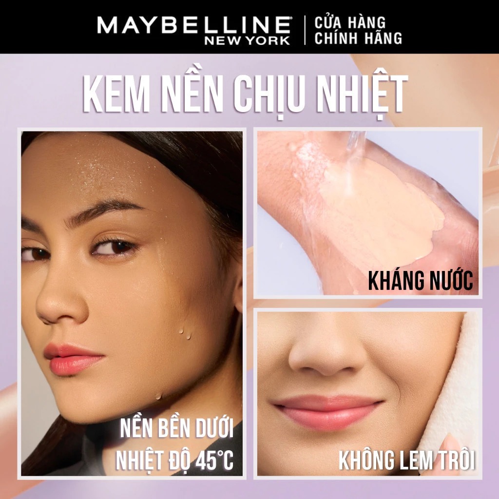 Kem Nền MAYBELLINE Bắt Sáng Che Phủ Hoàn Hảo, Bền Màu Lâu Trôi Super Stay 30H Lumi Matte Fondation SPF 16 35ml (Nắp Tím)