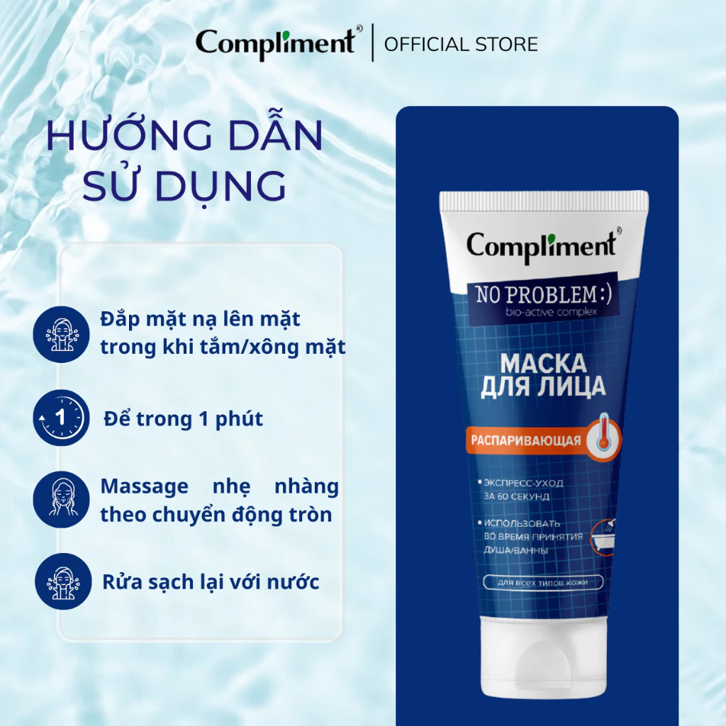 Mặt Nạ Đất Sét Compliment No Problem Mask Giúp Làm Sạch Sâu Kiểm Soát Dầu Giảm Bã Nhờn 80ml