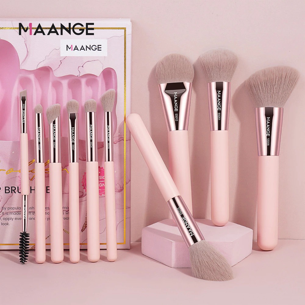 MAANGE - Bộ 10 Cọ Trang Điểm Pinkedition Kèm Hộp Giấy Đựng Cọ 55075
