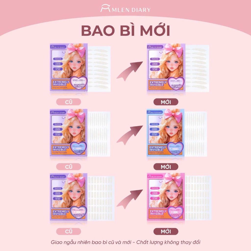 Miếng Dán Kích Mí Lưới MLEN DIARY Tàng Hình Phù Hợp Mọi Dáng Mắt