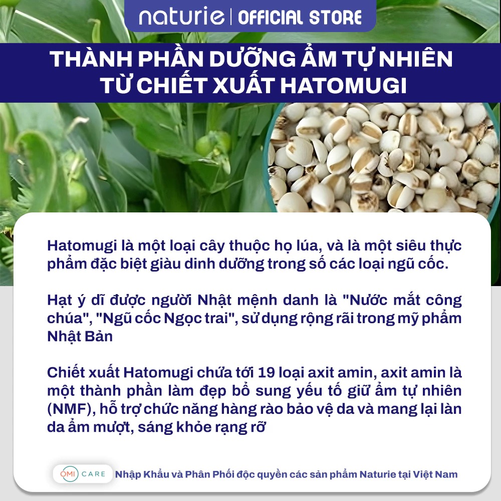 Toner Naturie Dưỡng Ẩm Da Từ Hạt Ý Dĩ Skin Conditioner 500ml