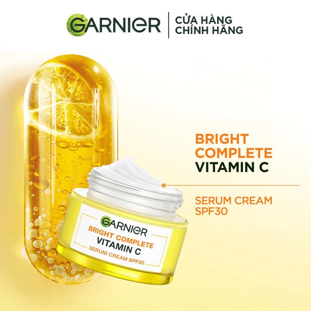 Kem Dưỡng Garnier Trắng Da Ban Ngày Light Complete Whitening Serum Cream SPF30 50ml
