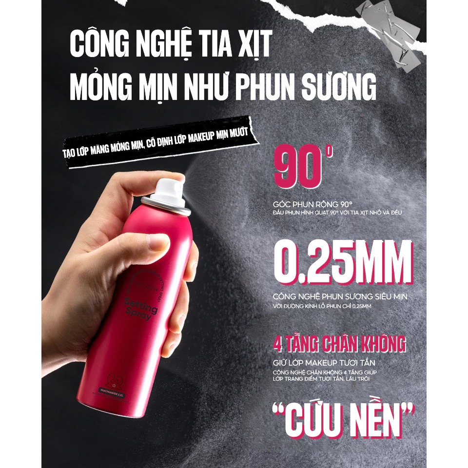 Xịt Khóa Nền Cấp Ẩm, Lâu Trôi MENOW Soft Gauze Matte Makeup Setting Spray 100ml