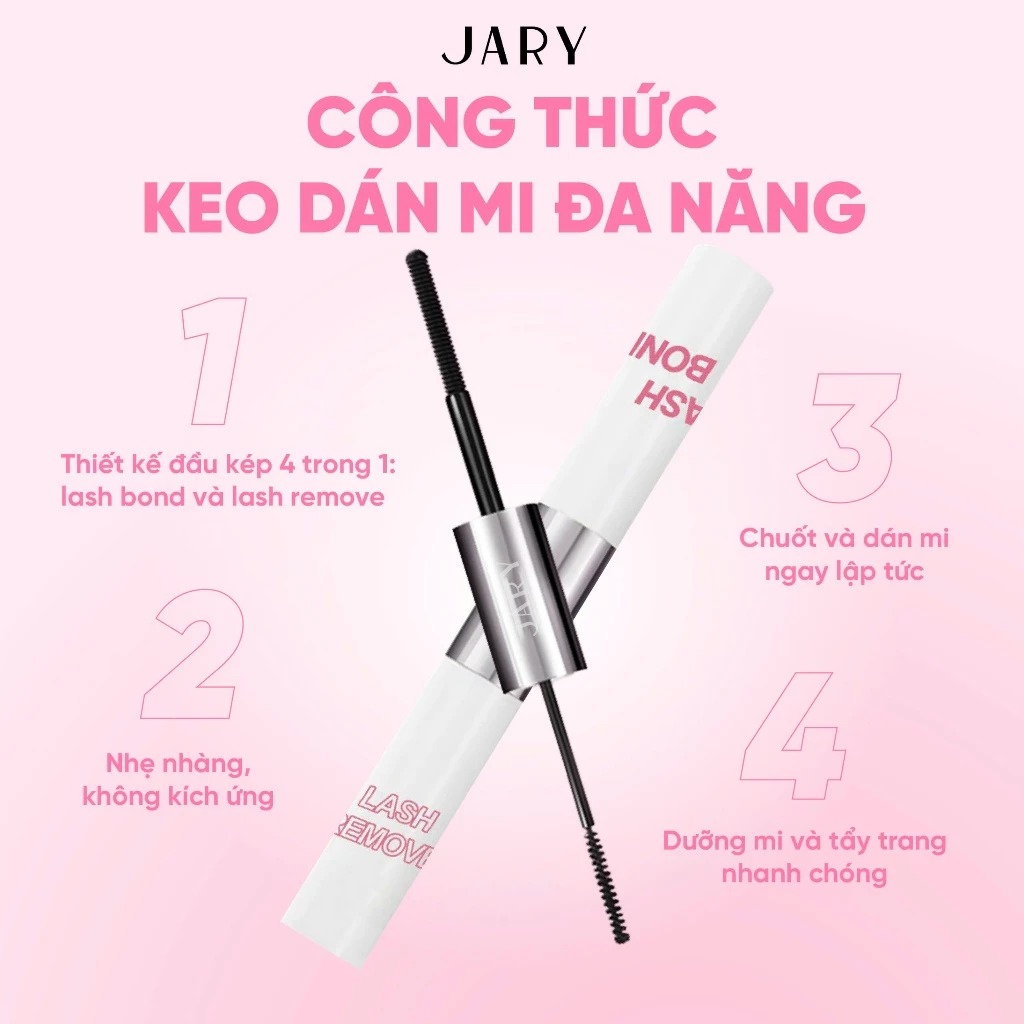 Keo Dán Mi 2 Đầu 4 Trong 1 Jary 4in1 Lash Bond & Remover