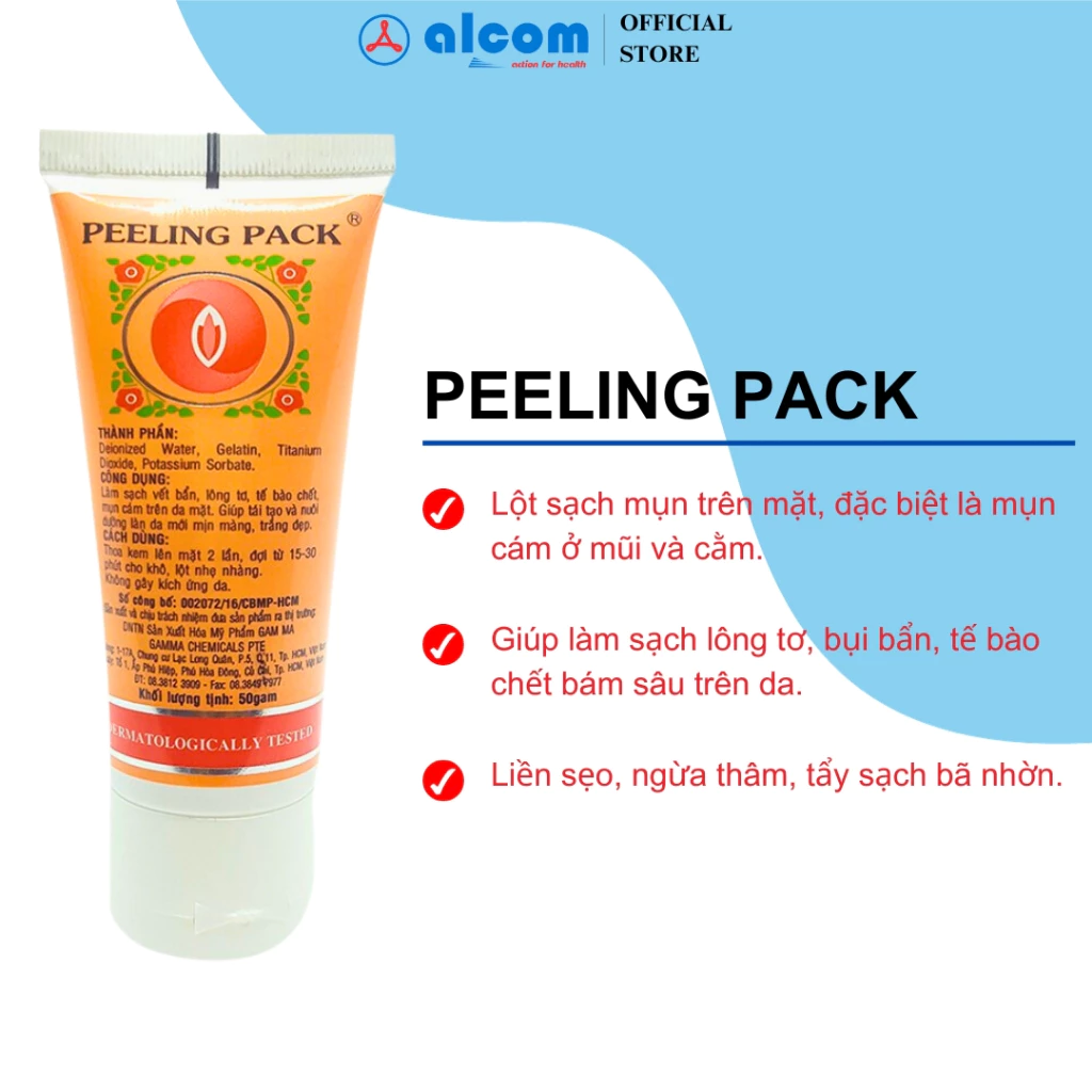 Keo Lột Mụn Peeling Pack Gamma Tuýp 50Gr (HSD 11/2025)