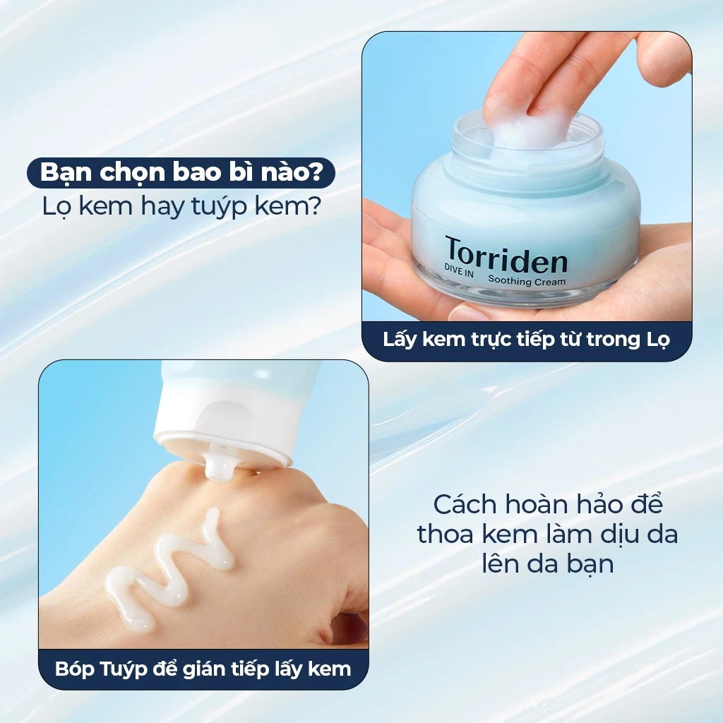 Kem Dưỡng Làm Dịu, Dưỡng Ẩm, Căng Mịn Da Torriden Dive-In Low Molecular Hyaluronic Acid Soothing Cream 100ml