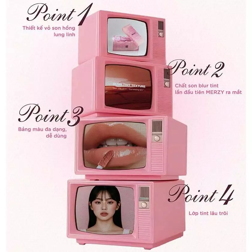 [NEW] Son Tint Merzy Mịn Lì , Bền Màu, Fit Môi Tự Nhiên Water Fit Blur Tint 3.7g