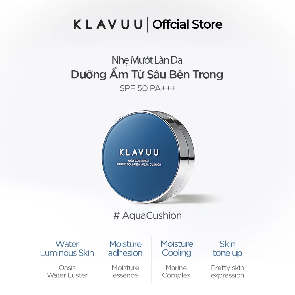 Phấn Nước Căng Bóng Cấp Ẩm Klavuu Blue Pearlsation (Xanh)
